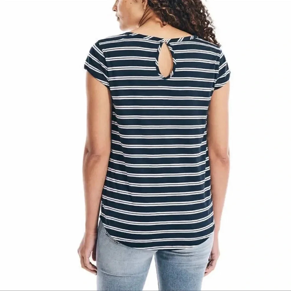 Nautica ladies slub tee size small blue - Picture 3 of 4